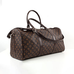 Brown LV patterned large leather handbag from Velda Store, spacious and elegant