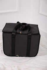 Dark Gray Thermal Linen Bag from Velda Store with reusable zippered case